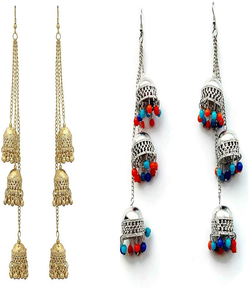 Flipkart Buy Fashion Factory Beautiful long Earrings for Women and Girls set of 2 Alloy Jhumki Earring Online at Best Prices in India