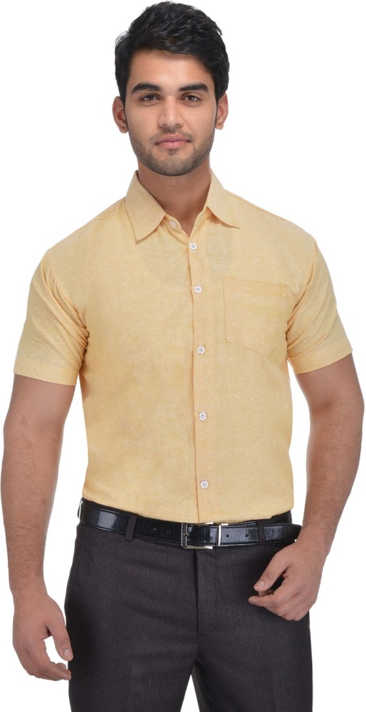 Yellow shirt with khaki on sale pants