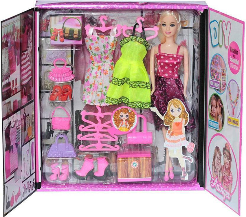 oongly Girl s Fashion Doll With Dresses Makeup And Barbie Doll Accessories Style Wardrobe Doll Set For Girls Doll Toy For Kids Girl s Fashion Doll With Dresses Makeup And Barbie Doll Accessories