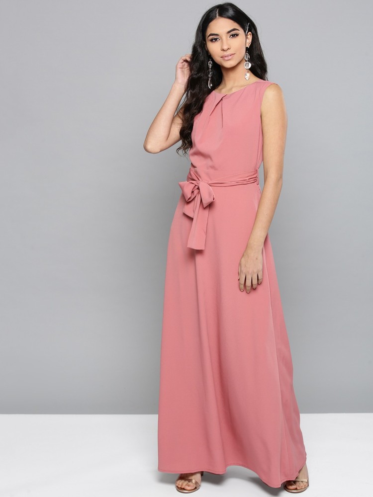 Casual pink Harpa Women Maxi A-Line Dress at Rs 691/set in Ajmer