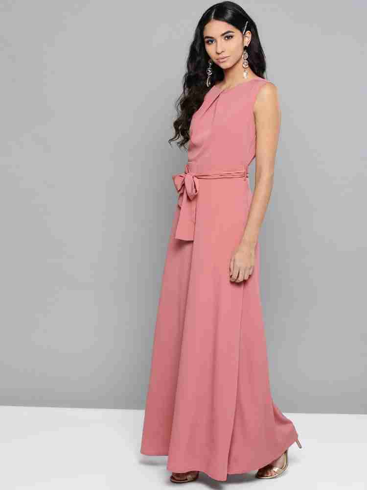 Casual pink Harpa Women Maxi A-Line Dress at Rs 691/set in Ajmer