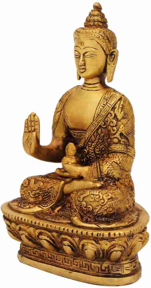 Christmas GIFT Lord Buddha Fengshui Handcrafted Meditating Polyresin Buddha  Idol/buddha Statue Yoga Room-27 Cmorange Indian-home Decor 