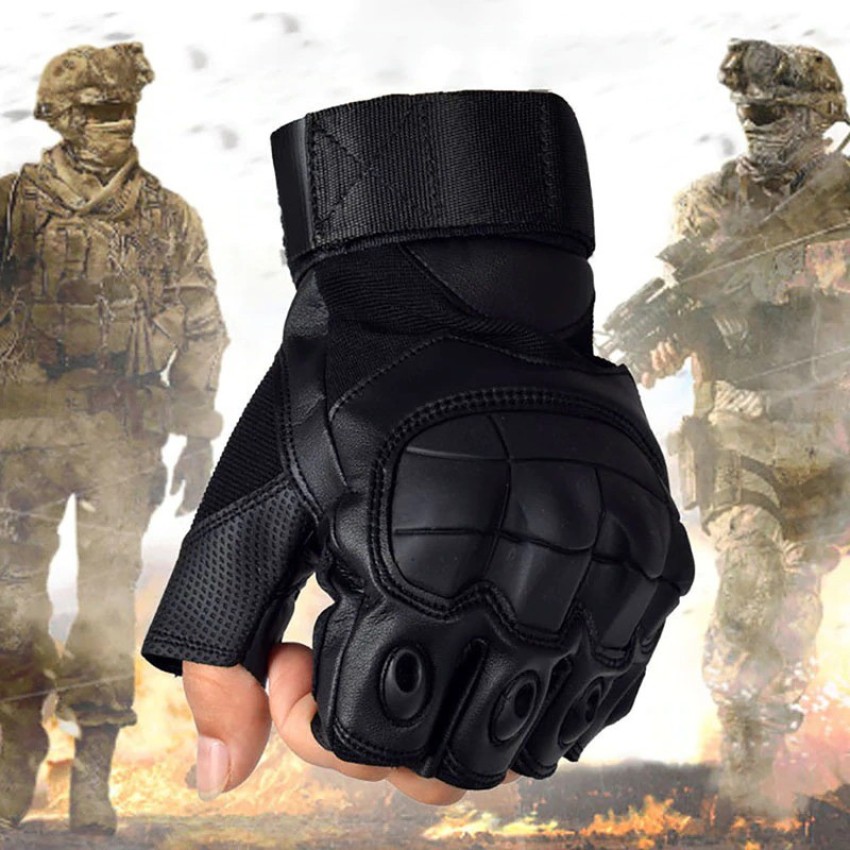 Gocart New Fingerless Hard Glove For Shooting, Riding, Cycling, Motorcycle Gym & Fitness Gloves