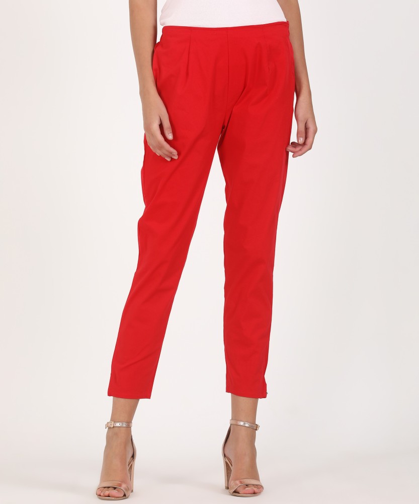 Go Colors Women Dark Solid Polyester Mid Rise Shiny Pants  Red Buy Go  Colors Women Dark Solid Polyester Mid Rise Shiny Pants  Red Online at Best  Price in India  Nykaa