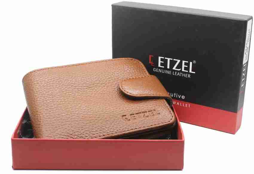 ETZEL Men Tan Genuine Leather Wallet Tan - Price in India | Flipkart.com