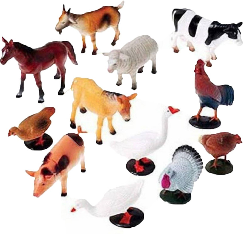 Toyswala Domestic Farm Animals Toys for Kids Set of 12
