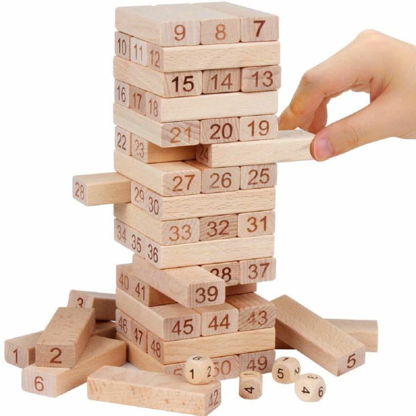 Jenga Classic Game 54 pieces Wooden Blocks Tower Official Adult family fun  new