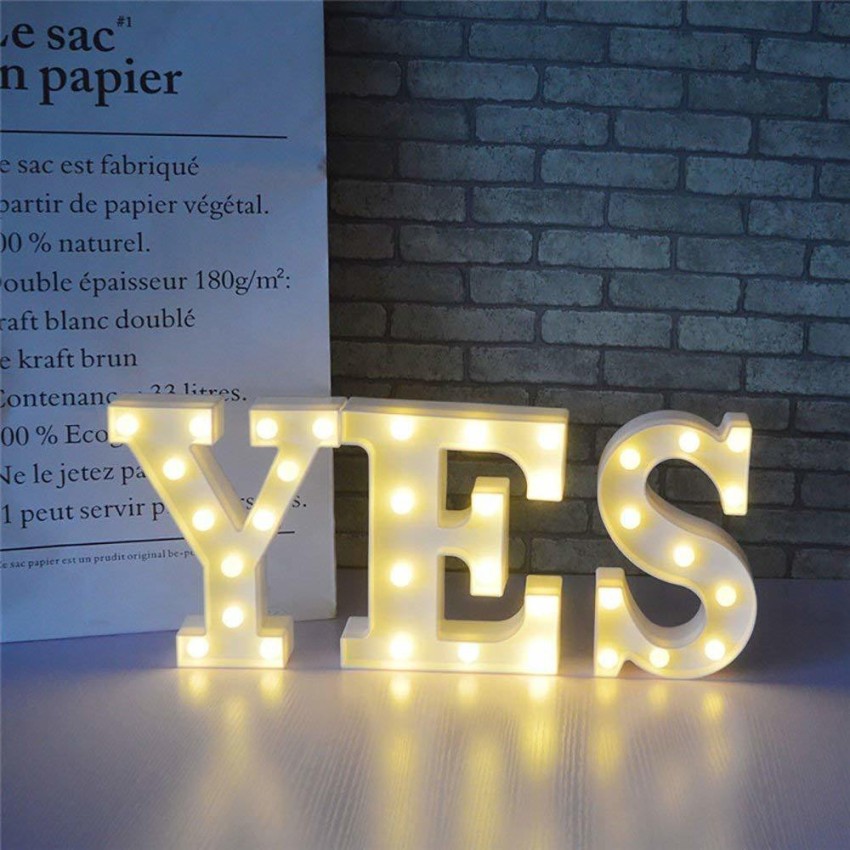 Perfect Pricee Powered LED Marquee Letter Lights, Warm White, S Shape Table  Lamp