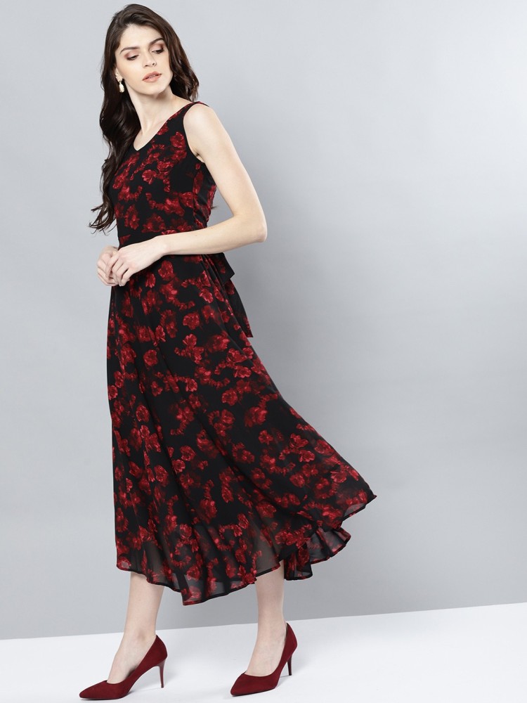 HARPA Women Maxi Black Dress - Buy HARPA Women Maxi Black Dress Online at  Best Prices in India | Flipkart.com