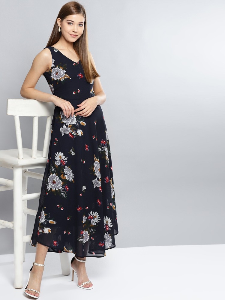 Polyester Maxi Dress Harpa Women Maxi Black Dress at Rs 999/piece in Agra