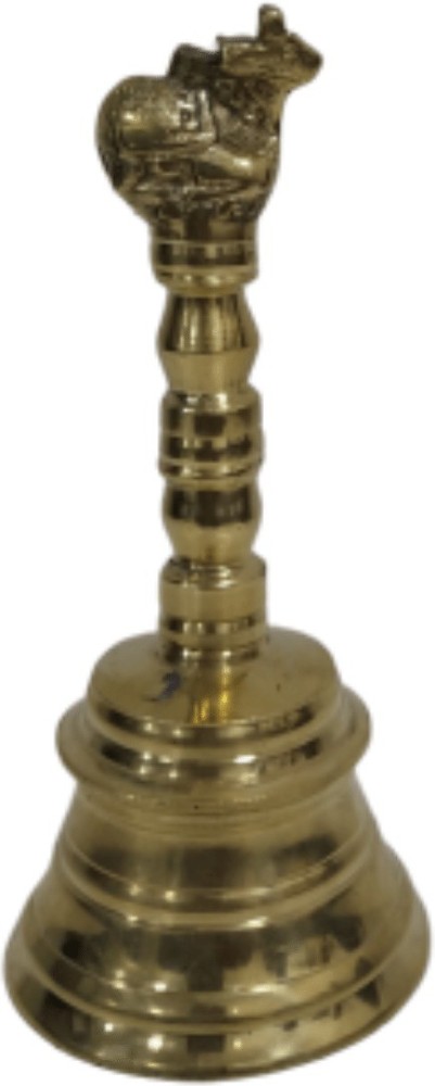 Pure Brass Bell, Antique Hand Bell  Brass Hand Bell, Pooja Bell, Ghan –  Nutristar