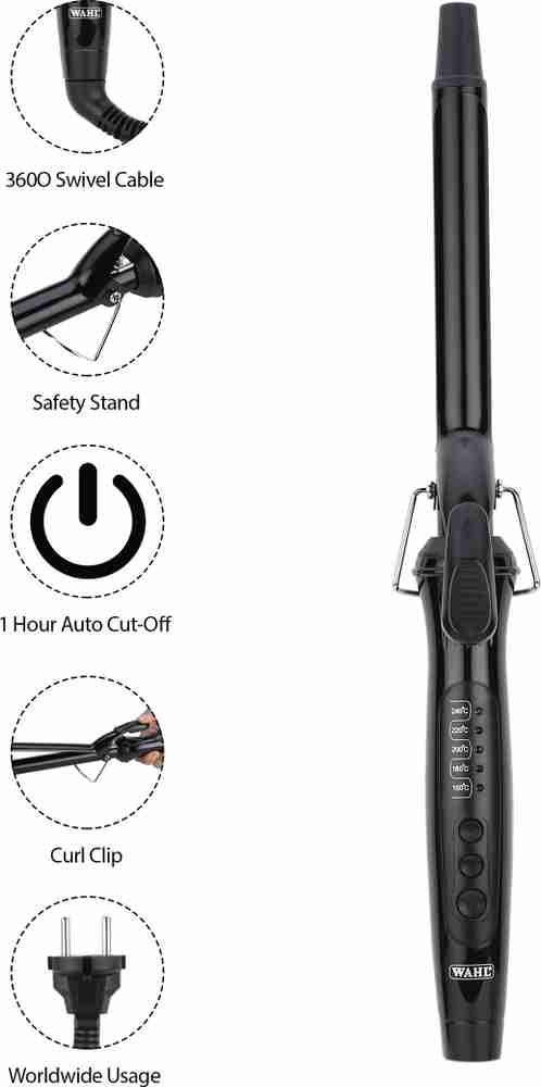 WAHL Wahl Twirl2Curl 19mm Curling tongs 319 Black injected WPCT4 1924 Hair Curler WAHL Flipkart