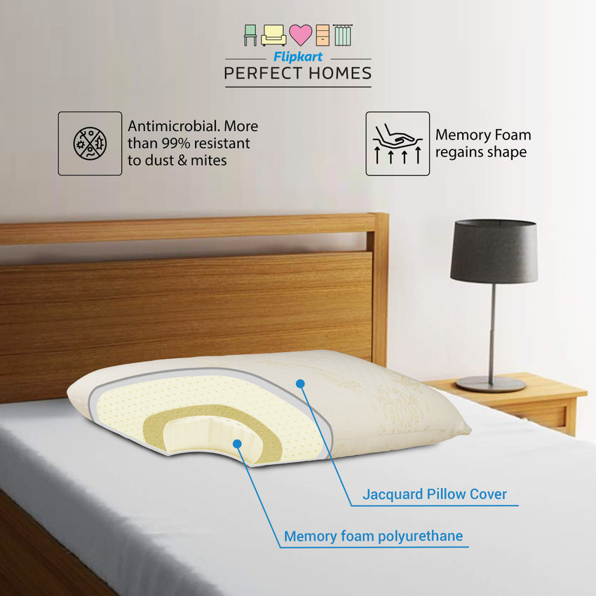 Flipkart Perfect Homes Therapedic Memory Foam Pillow White