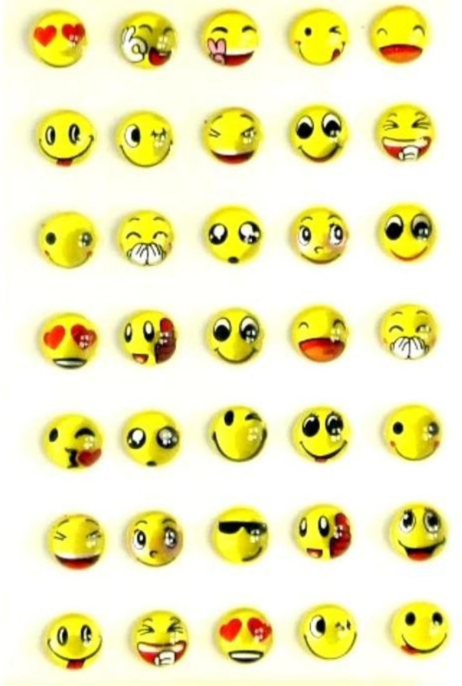 Chandrans Creation 1 cm 3D Smiley Emoji Face Expression Stickers Pack of 1  Self Adhesive Self Adhesive Sticker Price in India - Buy Chandrans Creation  1 cm 3D Smiley Emoji Face Expression