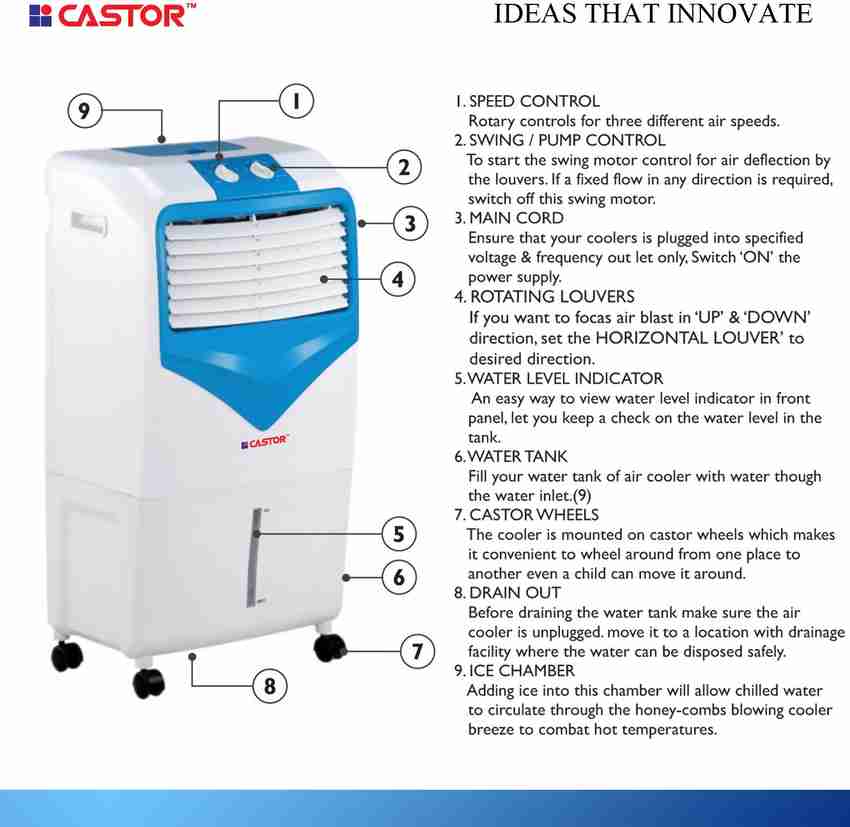 Castor air cooler price store