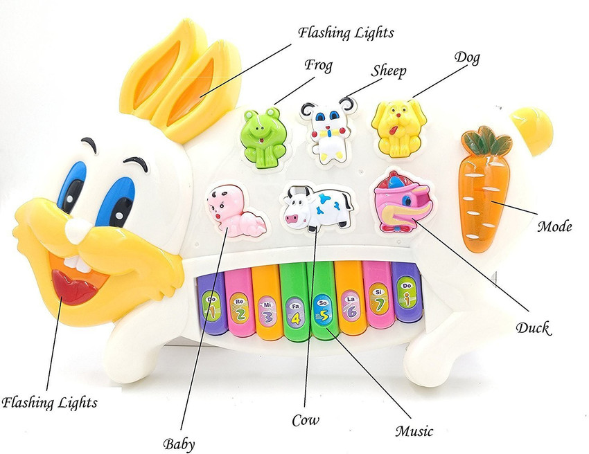 Rabbit top piano toy