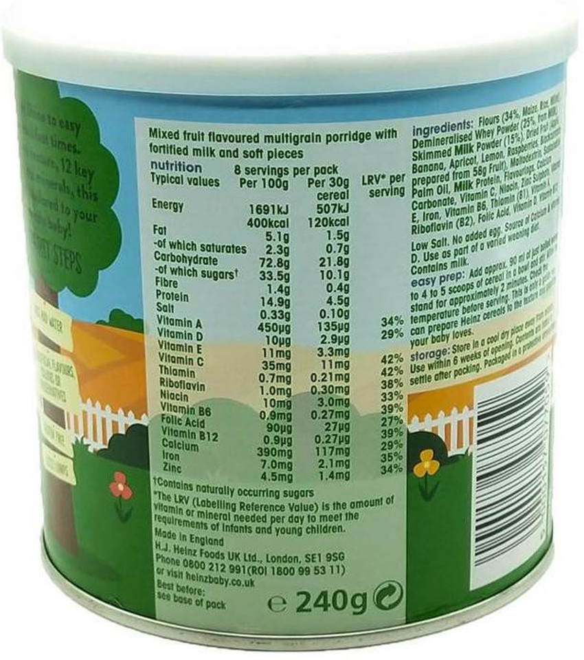 Heinz first steps summer top fruit porridge