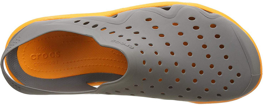 orange and grey crocs