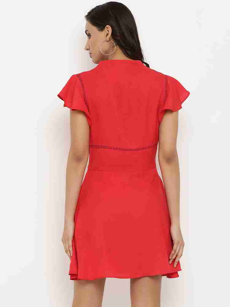 KAZO Women A line Red Dress Buy KAZO Women A line Red Dress Online at Best Prices in India Flipkart