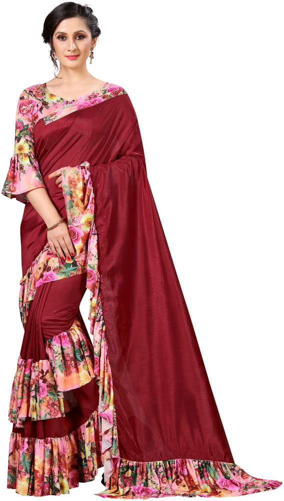 Ruffle saree online flipkart deals