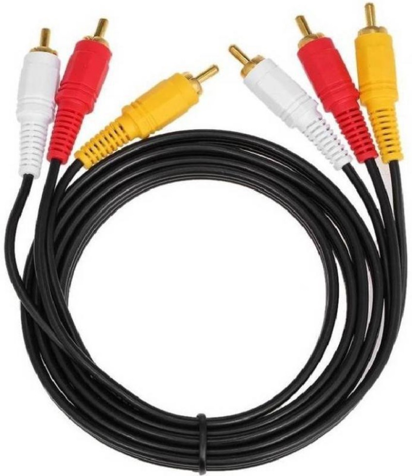 Tech-X RCA Audio Video Cable 1.5 m 3RCA Male to 3RCA Male Stereo Audio Video  Composite AV Cable 1.5m - Tech-X 