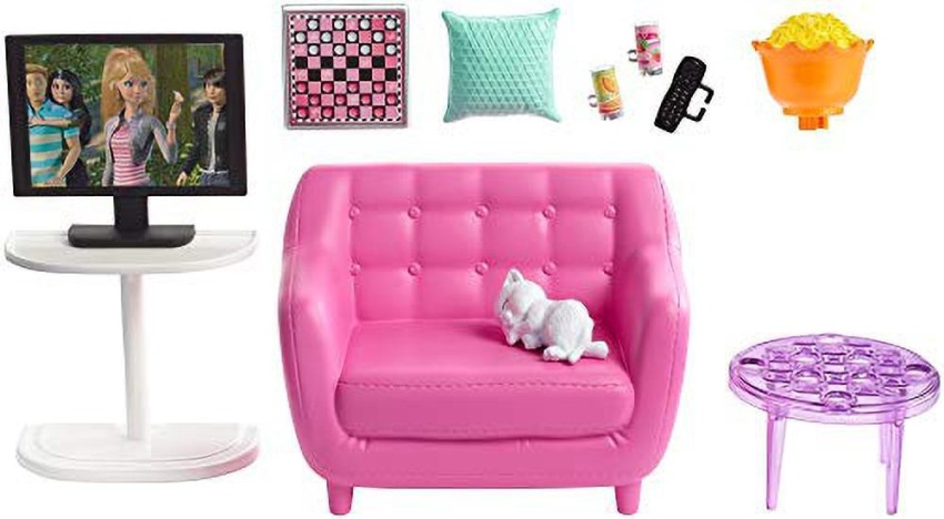 Barbie movie night & sales accessories playset