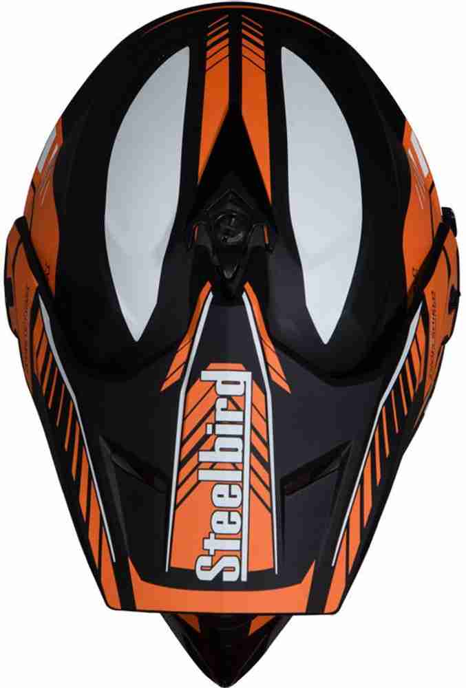 Steelbird SBH 13 7 AIRBORNE M BLK ORNG L Motorbike Helmet Buy
