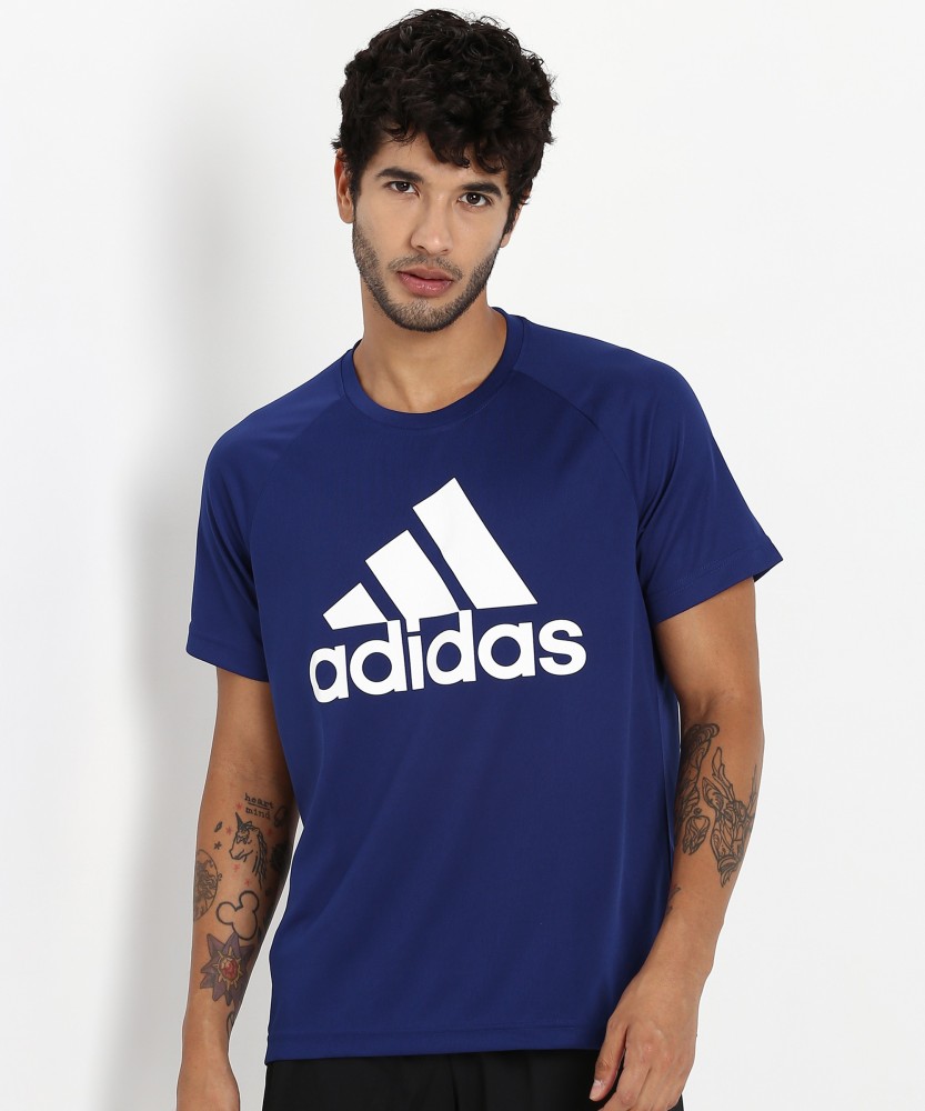 Adidas t shirt dark blue on sale