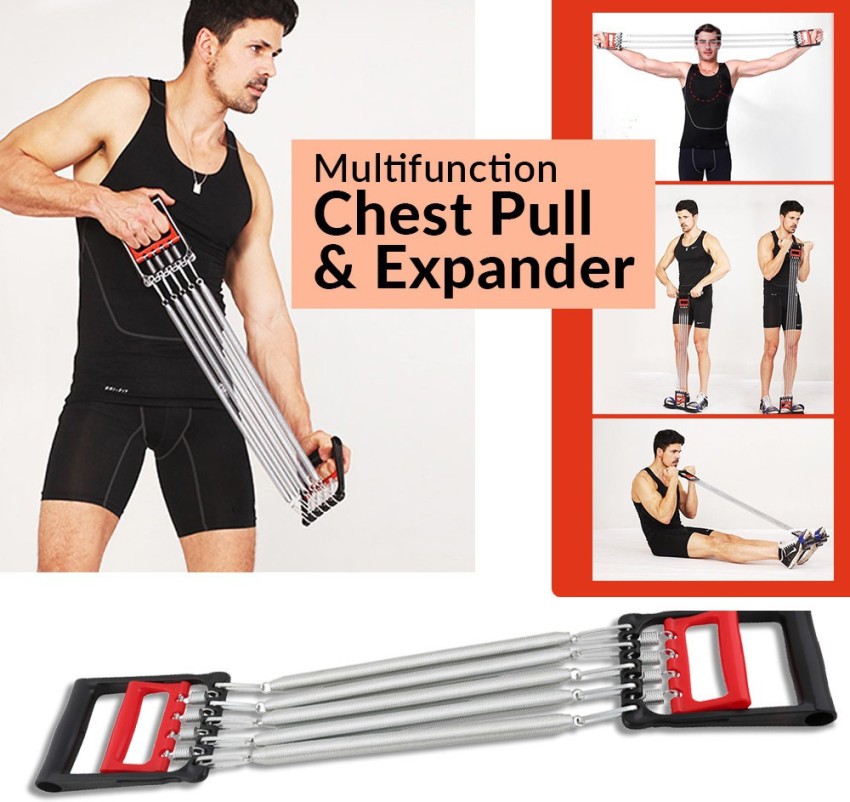 PAXMAX Steel 5 Spring Portable Adjustable Resistance Professional Gym  Exercise Chest Pull Expander