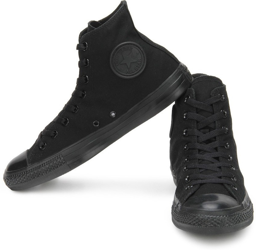 Converse black store ankle shoes