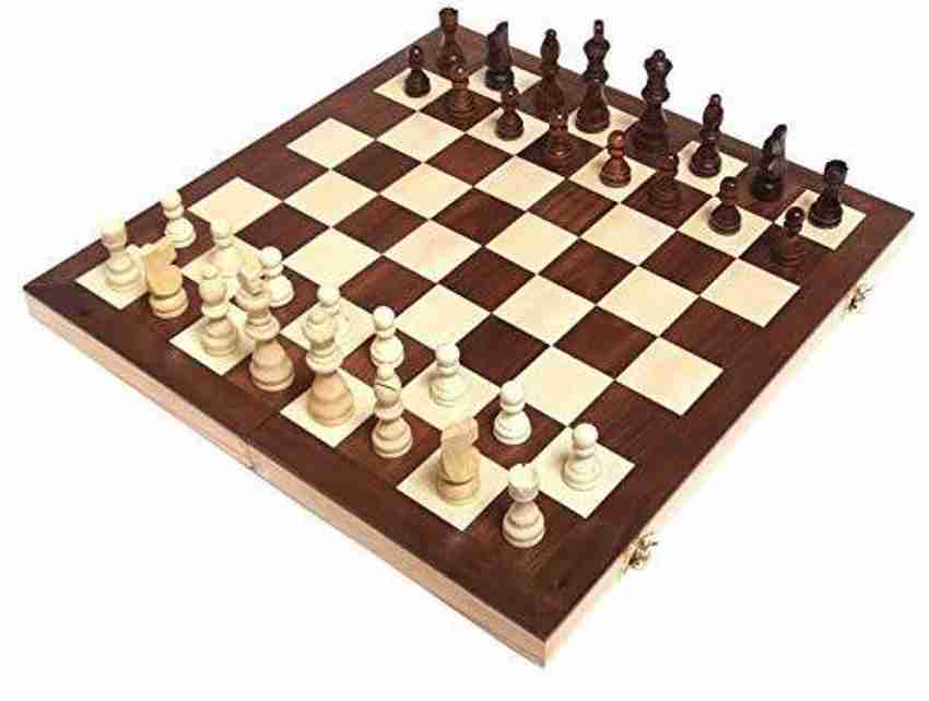 Chess Armory 15 Wooden Chess Set with Felted Game Board Interior for  Storage