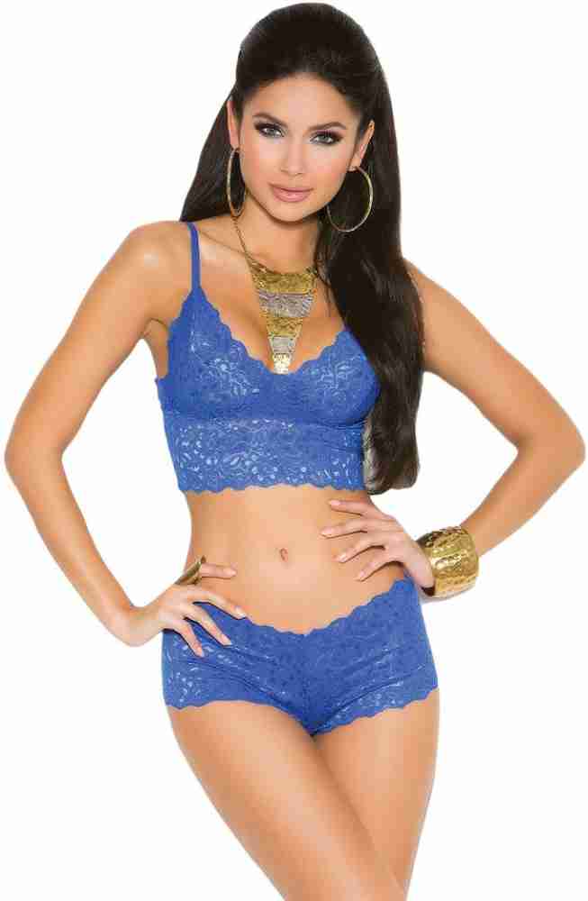 Buy online Blue Polyester Bra And Panty Set from lingerie for Women by  Prettycat for ₹350 at 65% off