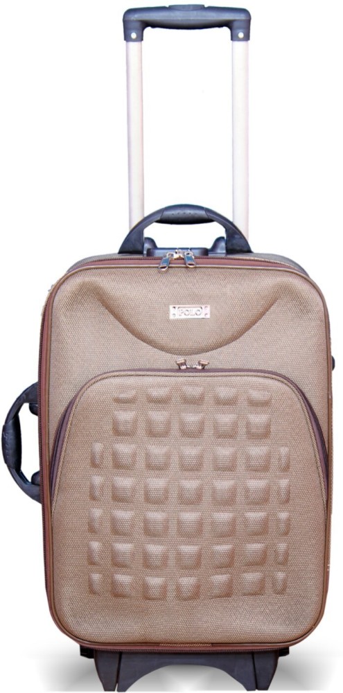 Polyester 20 Brown Luggage Trolley Bag