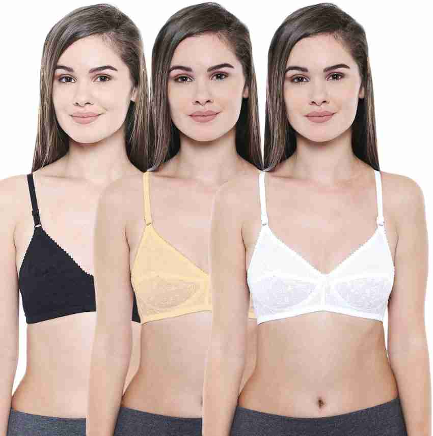 Buy Bodycare Blue & Pink Printed Non Wired Non Padded Pack Of 3 T Shirt Bra  6505 3 - Bra for Women 7946373