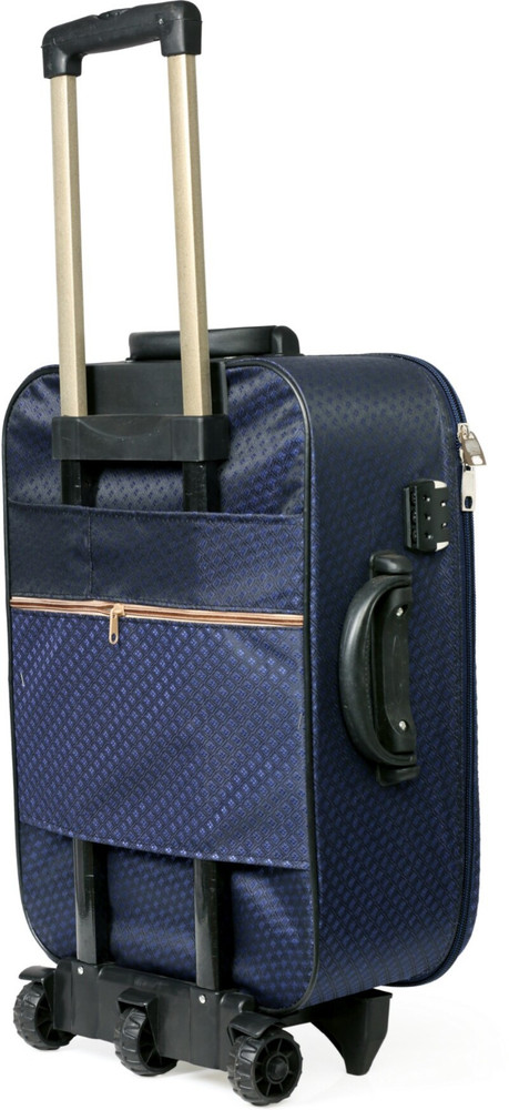 POLO Checks Matte Blue Travel Trolley Bag Suitcase Luggage Bag