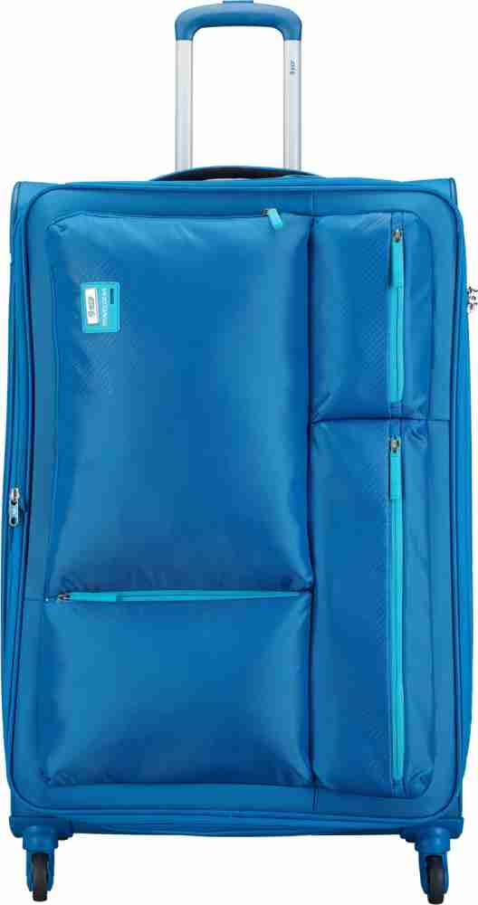 VIP Stax 4W Exp Strolly 82 Expandable Check in Suitcase 4 Wheels 31 inch Blue Price in India Flipkart