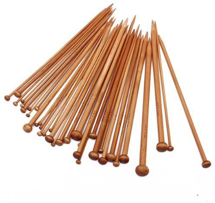 Knitting Needle Set 18 Sizes Carbonized Bamboo Knitting Needles Single  Pointed