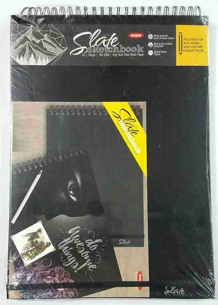 ANUPAM Oxford A3 Black Pages Sketch Book 80 Pages, 180 GSM Sketch Pad Price  in India - Buy ANUPAM Oxford A3 Black Pages Sketch Book 80 Pages, 180 GSM  Sketch Pad online at