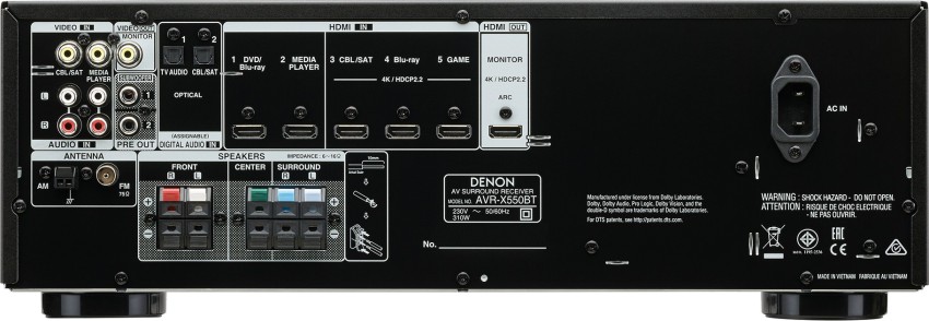 DENON AVR X550BT 220 W AV Control Receiver Price in India - Buy