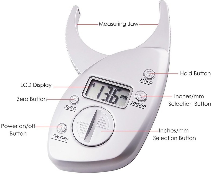 Digital Body Fat Caliper Skinfold Caliper LCD Display Skin Muscle