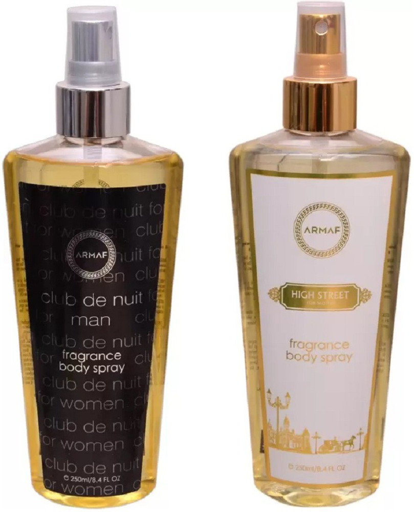 ARMAF Club De Nuit and High Street Body Mist Spray Combo for Men and Women 500ml Deodorant Spray For Women