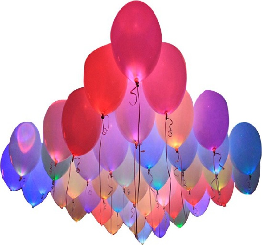 Skylofts Solid Set of 25 Printed LED Balloons Bubble Balloon