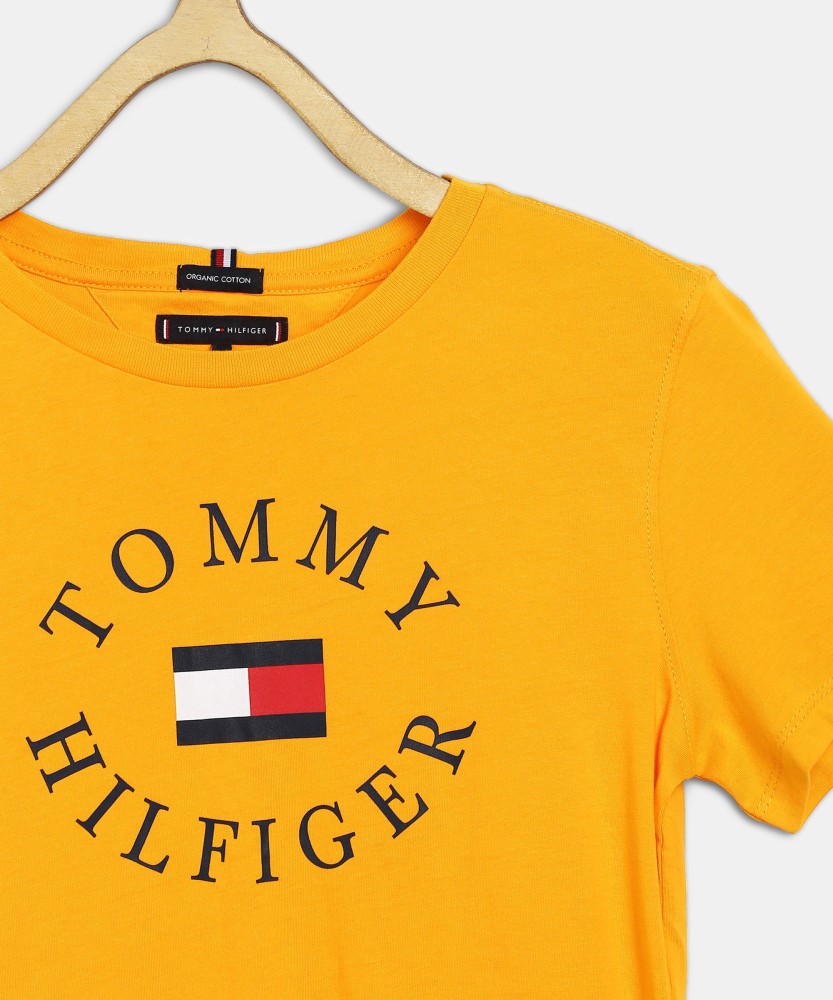 Tommy Hilfiger Lines Logo Organic Cotton T-Shirt Yellow