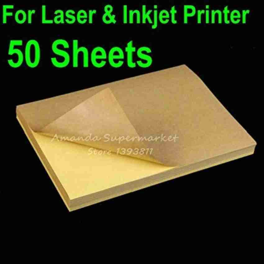 10 Sheets Shiny Gold Printable Vinyl Sticker Paper A4 Printer