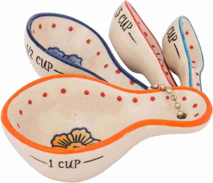 Retrok 4pcs Flower Measuring Spoons Set in Pot Cute Ceramic Measuring  Spoons with Base Decorative Flower Pot Measuring Spoons and Cup Set  Measuring