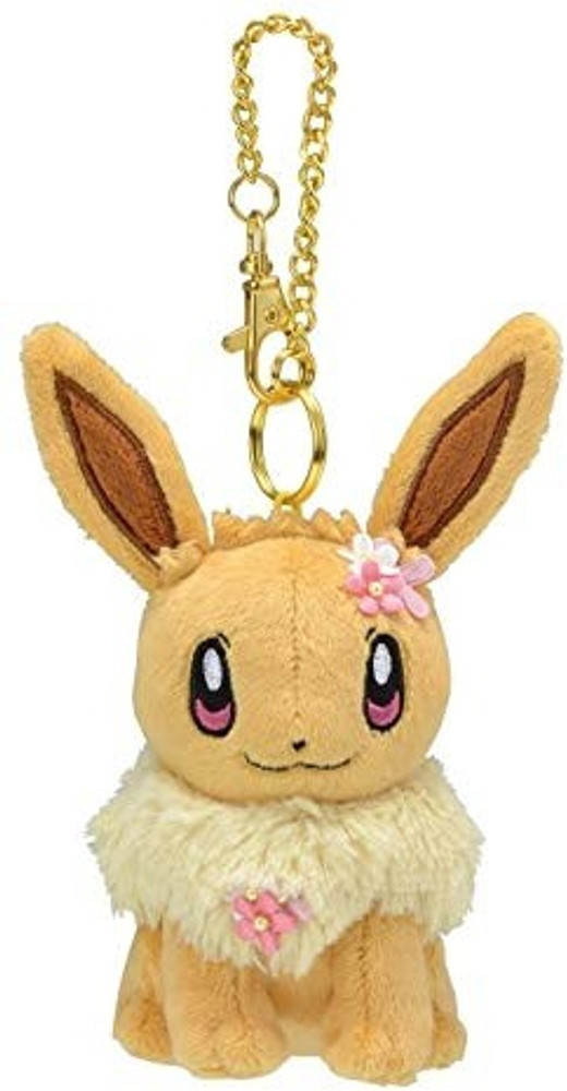 POKEMON Center Floral Decoration Eevee Plush Keychain 6 cm