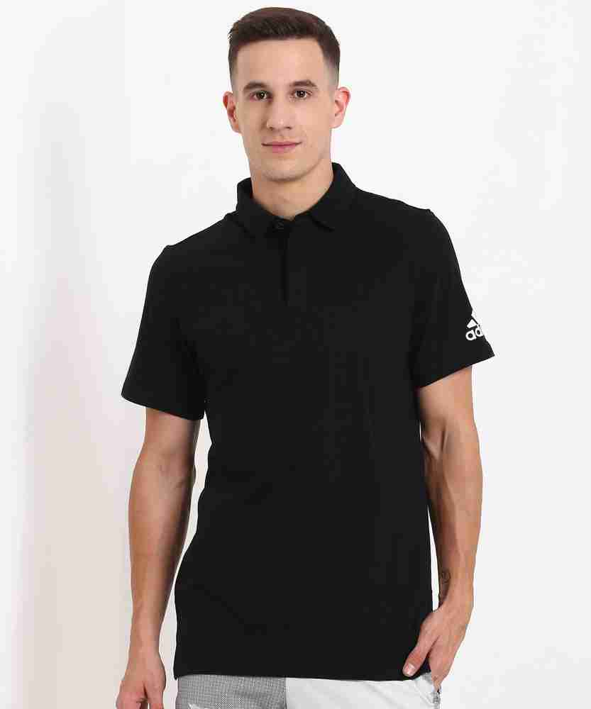 ADIDAS Solid Men Polo Neck Black T Shirt Buy ADIDAS Solid Men Polo Neck Black T Shirt Online at Best Prices in India Flipkart