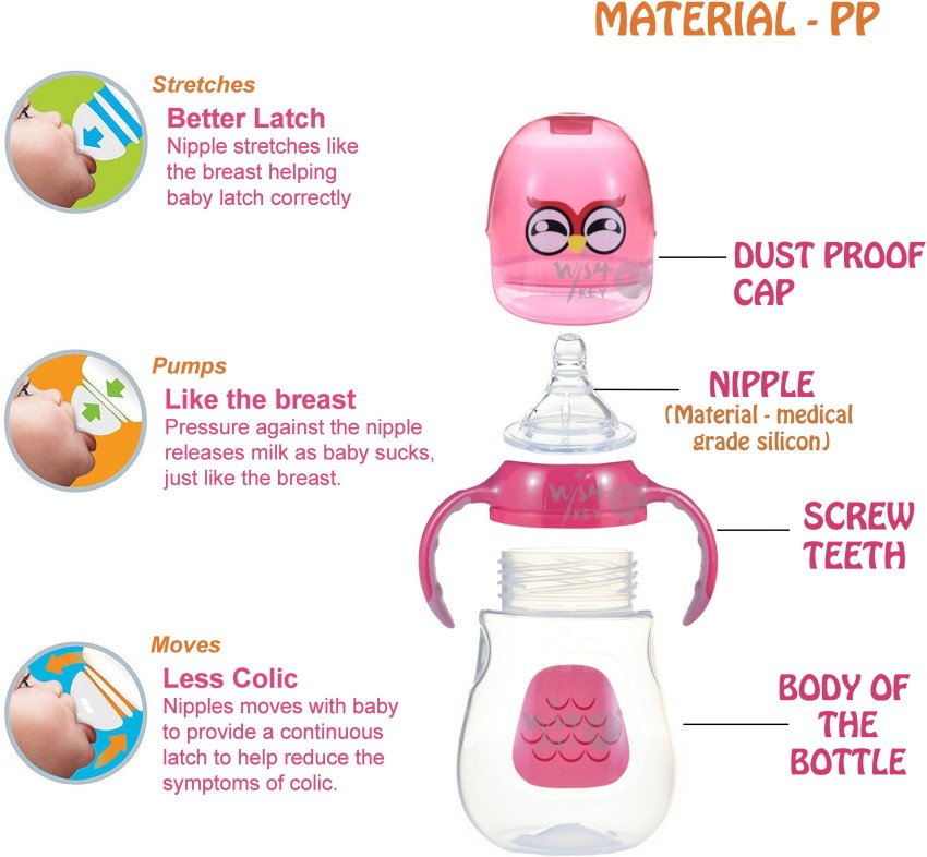 Baby milk online bottle with handle