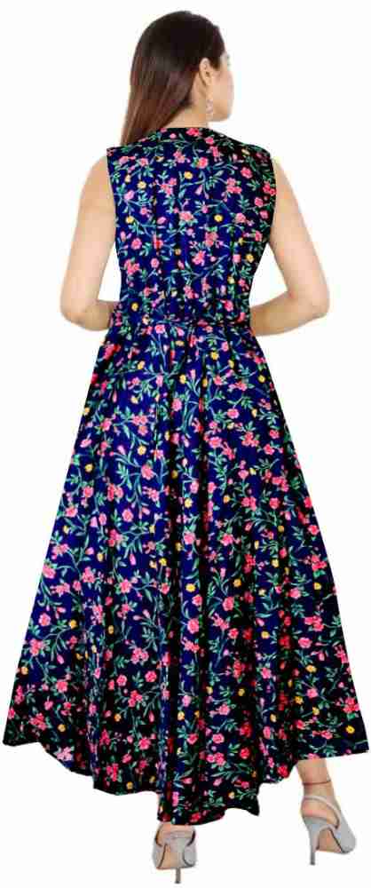 JWF Women Maxi Blue Dress Buy JWF Women Maxi Blue Dress Online at Best Prices in India Flipkart