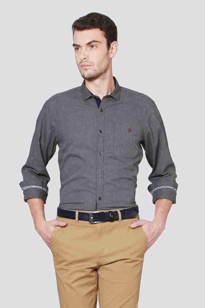 Grey shirt cheap tan pants